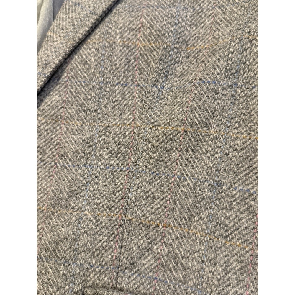 Talbott 100% Wool Blazer Womens M Gray Herringbone Tweed Jacket - Picture 9 of 14